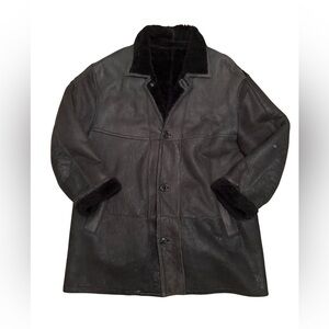 Christ Forest Green and Black Shearling Coat